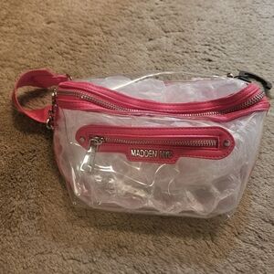 Madden NYC Hot Pink/Clear Fanny Pack.